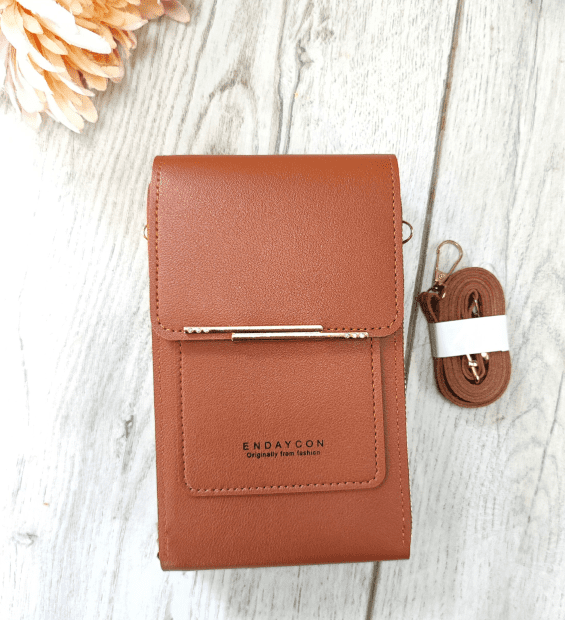 Bolso Tipo Billetera Café Camel