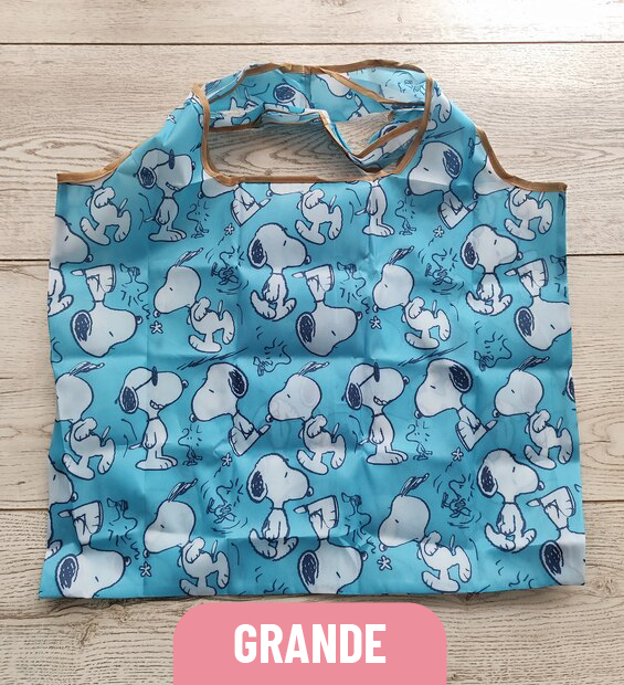 Bolsa Plegable Grande Snoopy Azul
