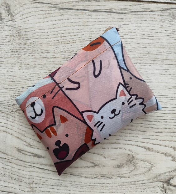 Bolsa Plegable Grande Collage Gatos