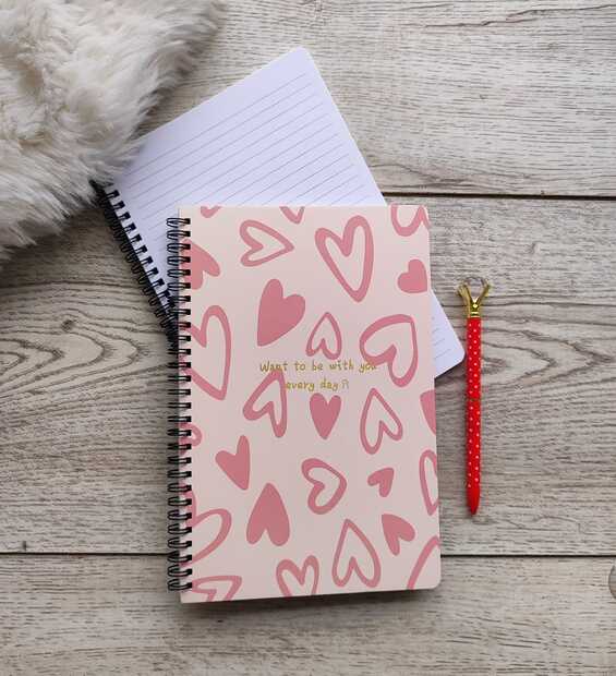 Cuaderno Argollado Corazones Líneas