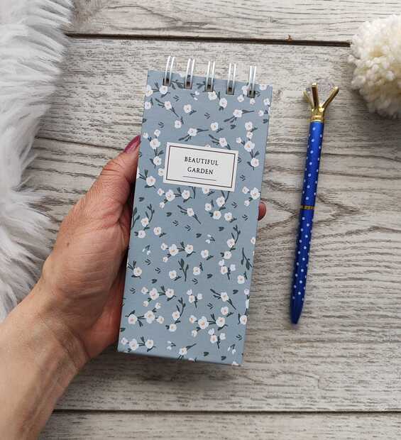 Mini Libreta Flores Gris