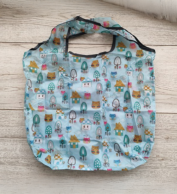 Bolsa Plegable Mediana Zorros Fondo Azul