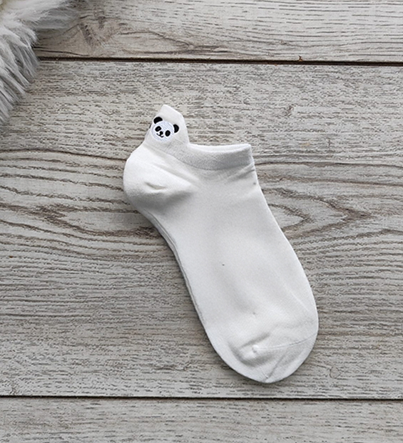 Medias Cortas Blancas Pandas