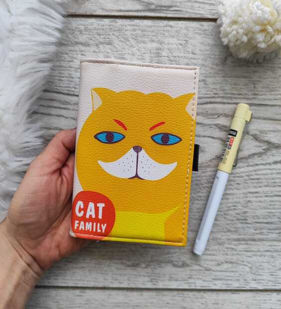 Mini Libreta Gato Cubierta Cuero