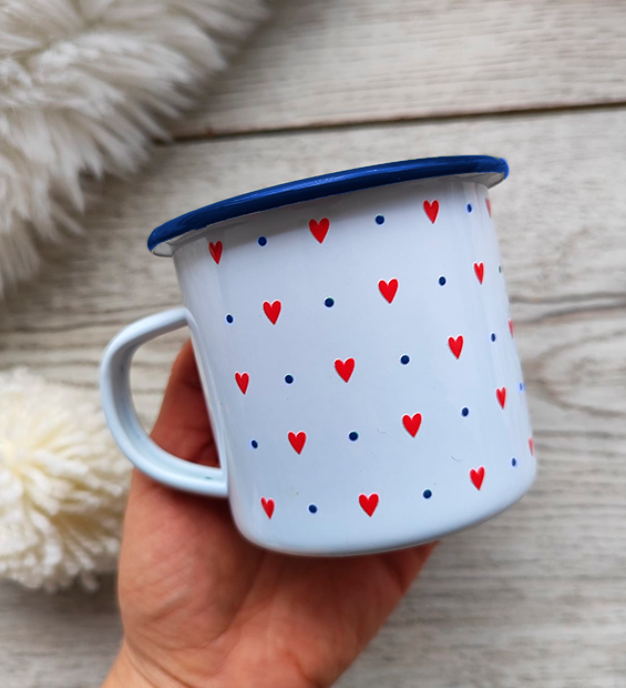 Taza Corazones Azul