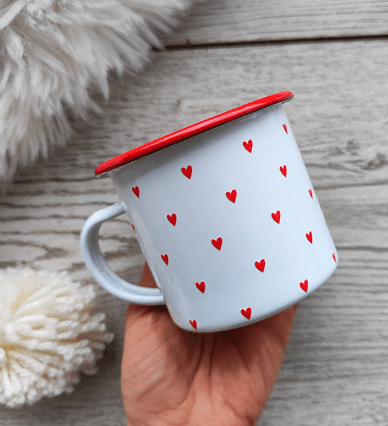 Taza Corazones Rojos