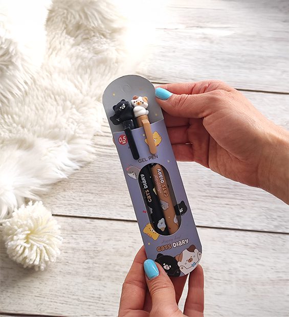 Duo Esferos Gatos * Gris