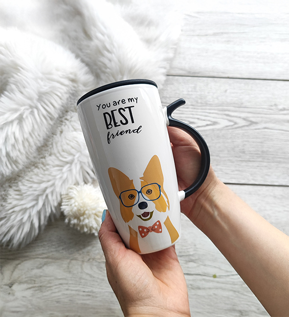 Mug Jumbo Perrito Gafas Azules