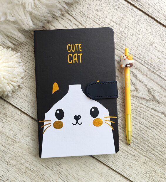 Libreta Cute Cat * Negra Gato