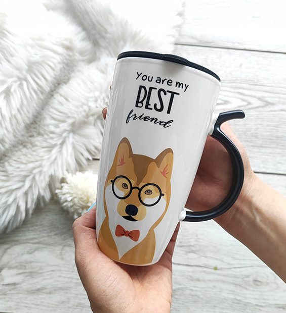 Mug Jumbo Perrito Gafas Negras