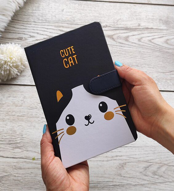 Libreta Cute Cat Negra * Gato