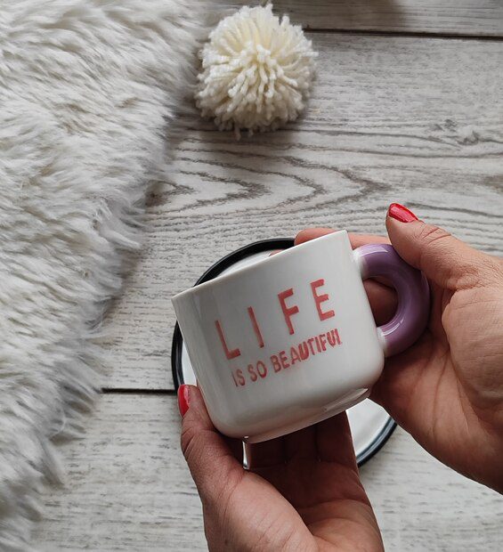 Tasa Y Plato Pandita Asomado * Rosado