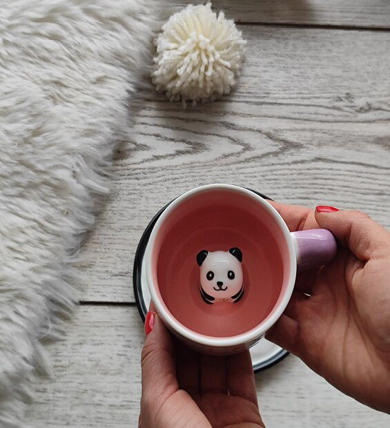 Tasa Y Plato Pandita Asomado * Rosado