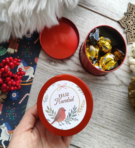 Chocolates Cajita Metal Navidad