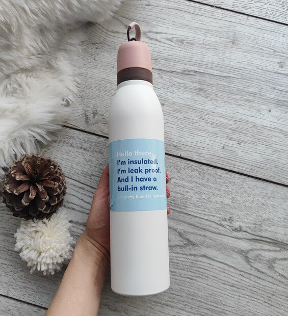 Termo con Pitillo * Negro